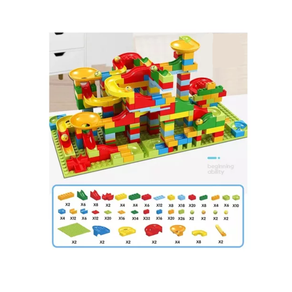 Brinquedo Pista Rola Bola Puzzle Blocos De Montar 340 Pçs - Steam Toys Brinquedo Pista Rola Bola Puzzle Blocos De Montar 340 Pçs - Steam Toys